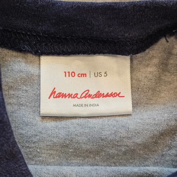 Hanna Andersson Long Sleeve Shirt Boys 110 US 5 Gray Construction Graphic Truck - Picture 3 of 4